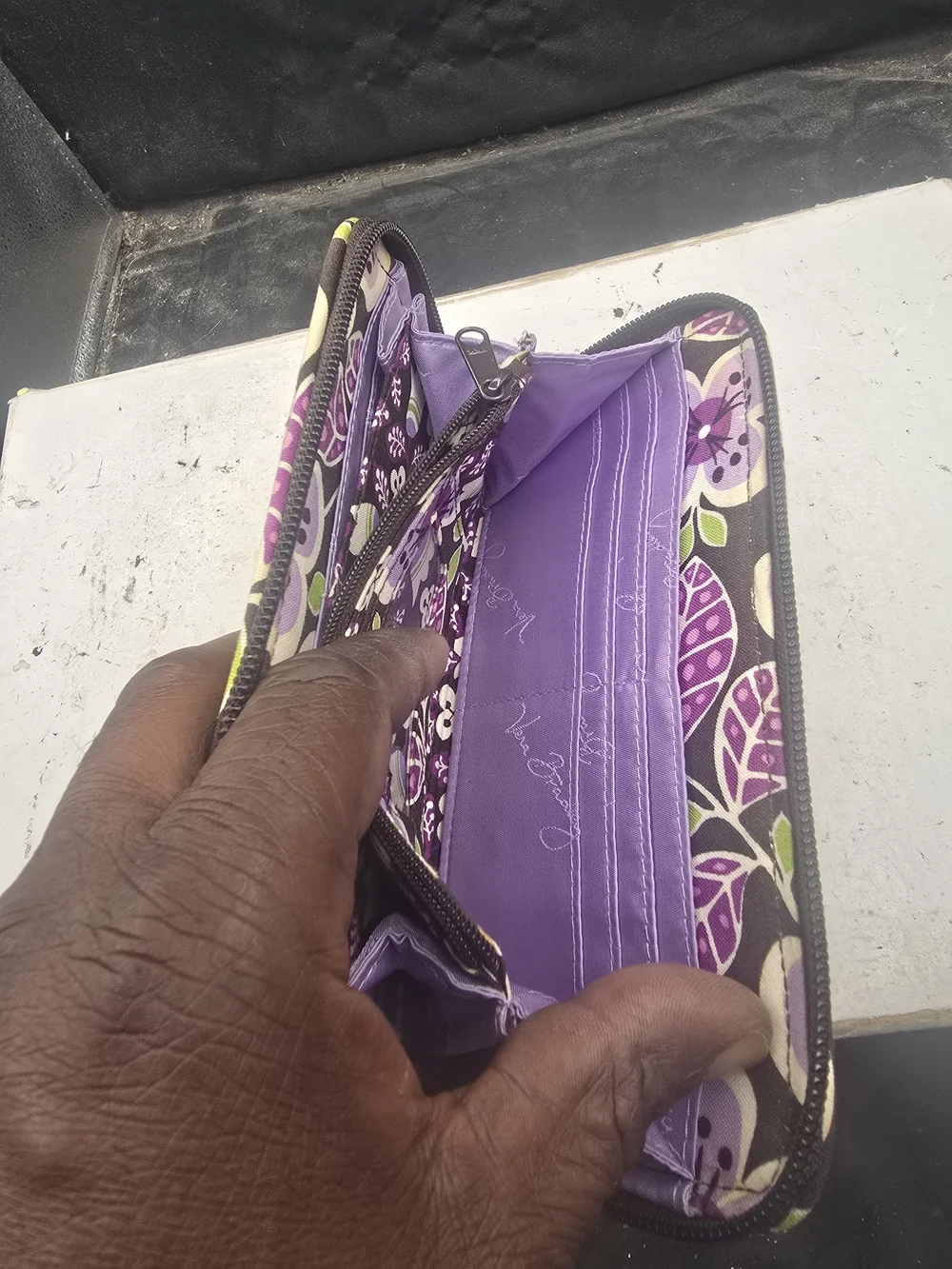 Vera Bradley Purple Floral Zip Wallet